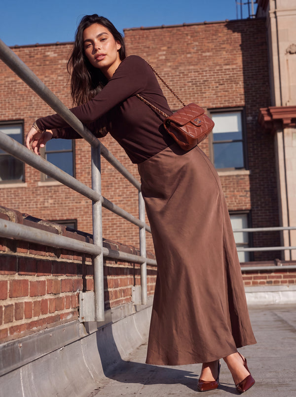 Ingrid Top (Dark Brown) + Christa Skirt (Brown)
