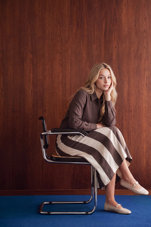 Dylan Top (Brown) + Dylan Skirt (Brown Ivory)