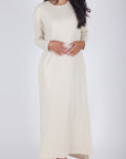 REESE DRESS LONG SLEEVE (IVORY) - Yakira Bella