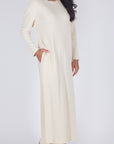 REESE DRESS LONG SLEEVE (IVORY) - Yakira Bella