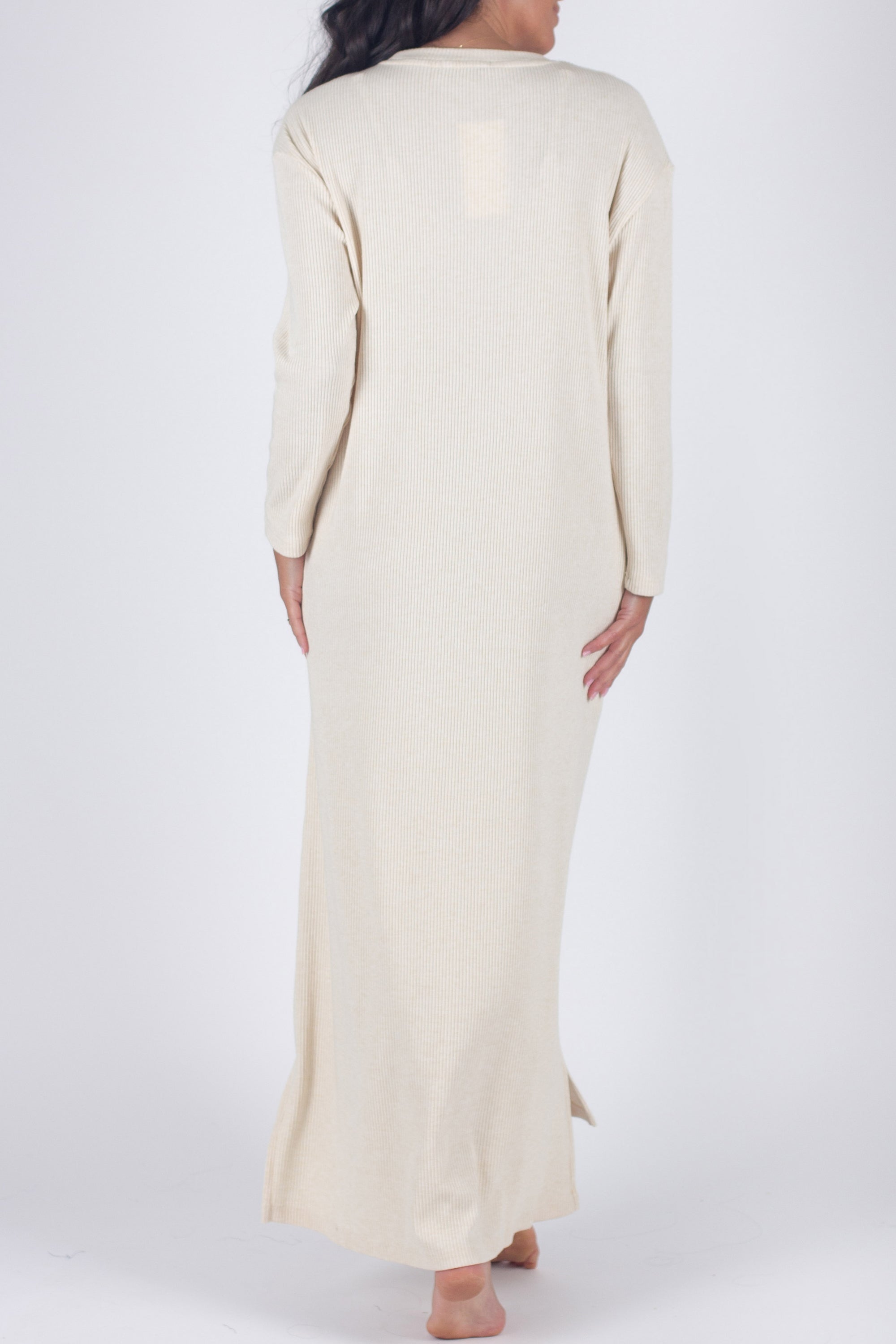 REESE DRESS LONG SLEEVE (IVORY) - Yakira Bella