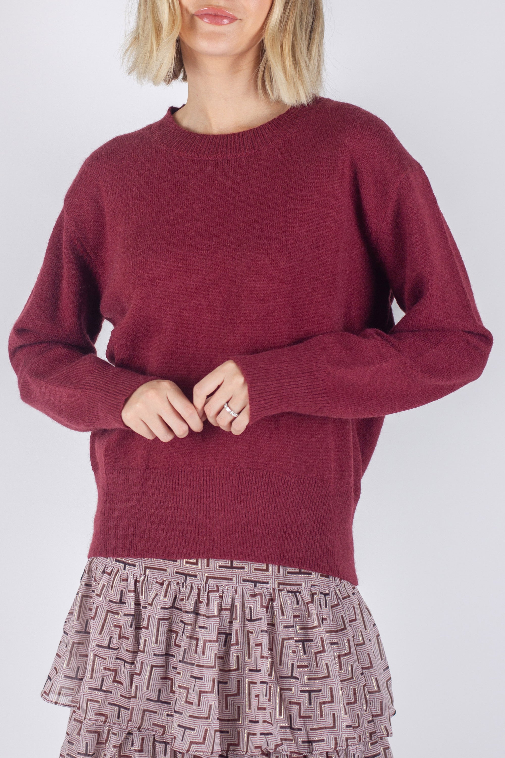 OVERSIZED SWEATER (BURGUNDY) - Yakira Bella