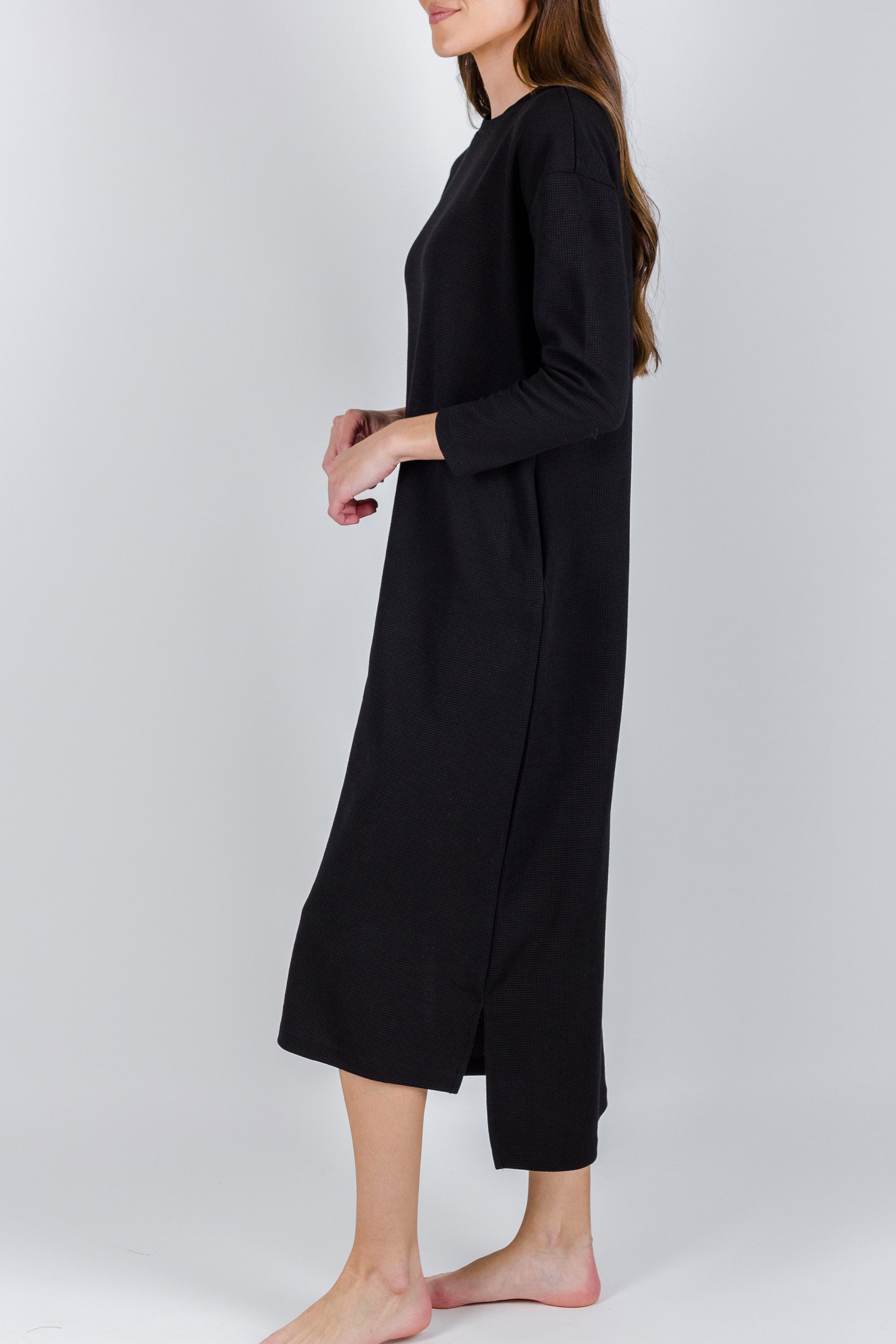 REESE DRESS LONG SLEEVE (BLACK) - Yakira Bella