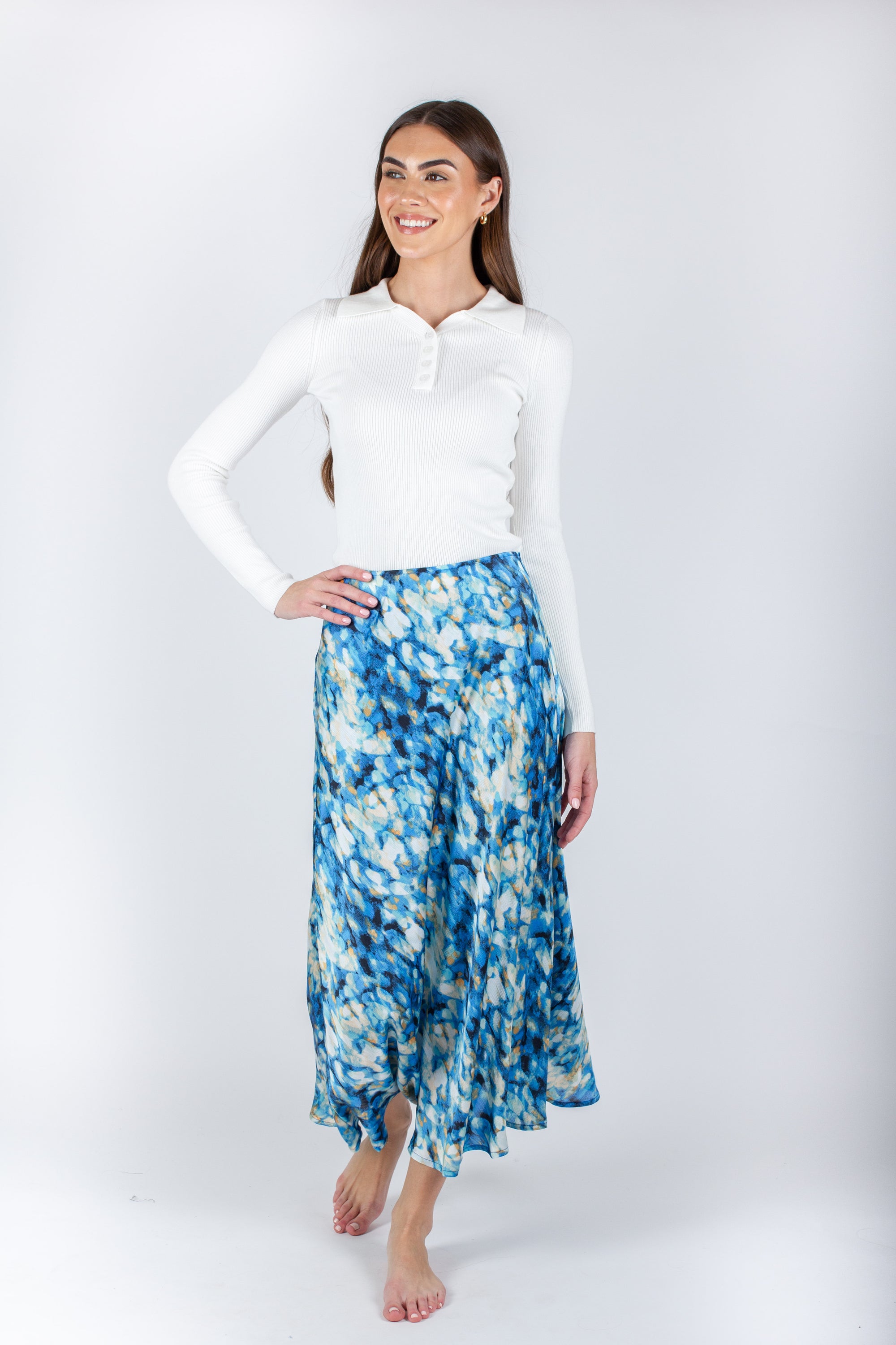 DAKOTA SKIRT (BLUE/WHITE) - Yakira Bella