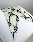 HAIR SCARF (WHITE PATTERN) - Yakira Bella