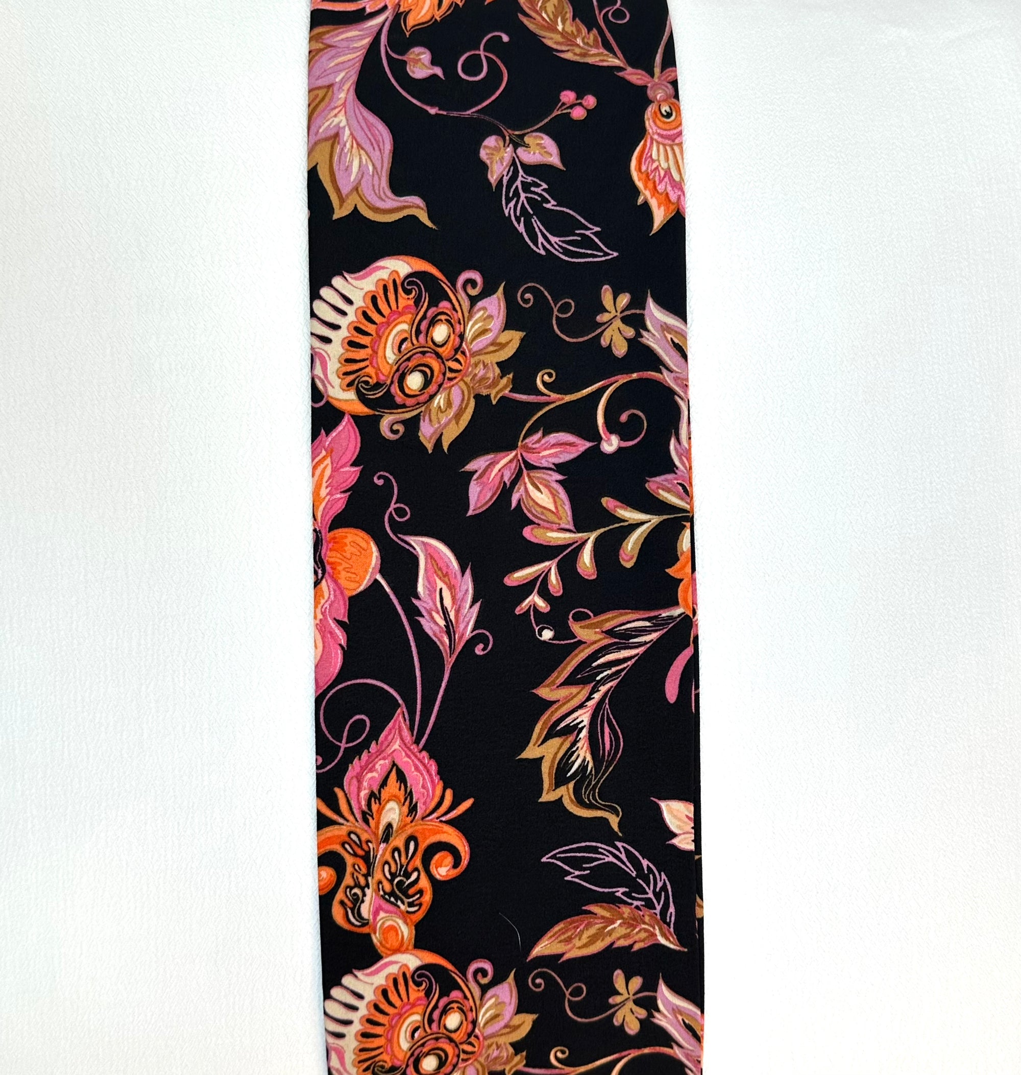 HAIR SCARF (BLACK FLOWER/PINK) - Yakira Bella