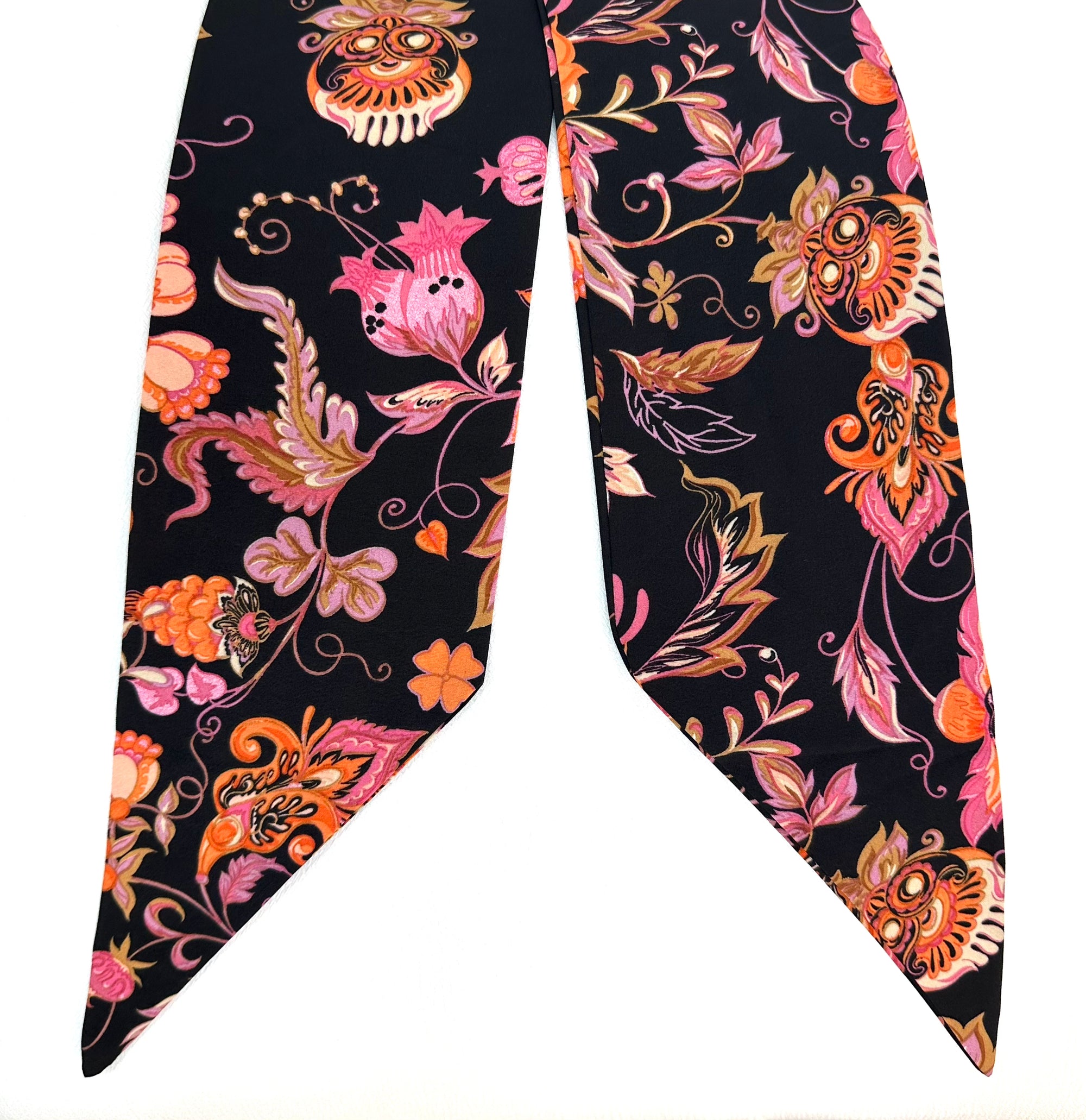 HAIR SCARF (BLACK FLOWER/PINK) - Yakira Bella