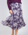 SYLVIE SKIRT (PURPLE FLOWER) - Yakira Bella