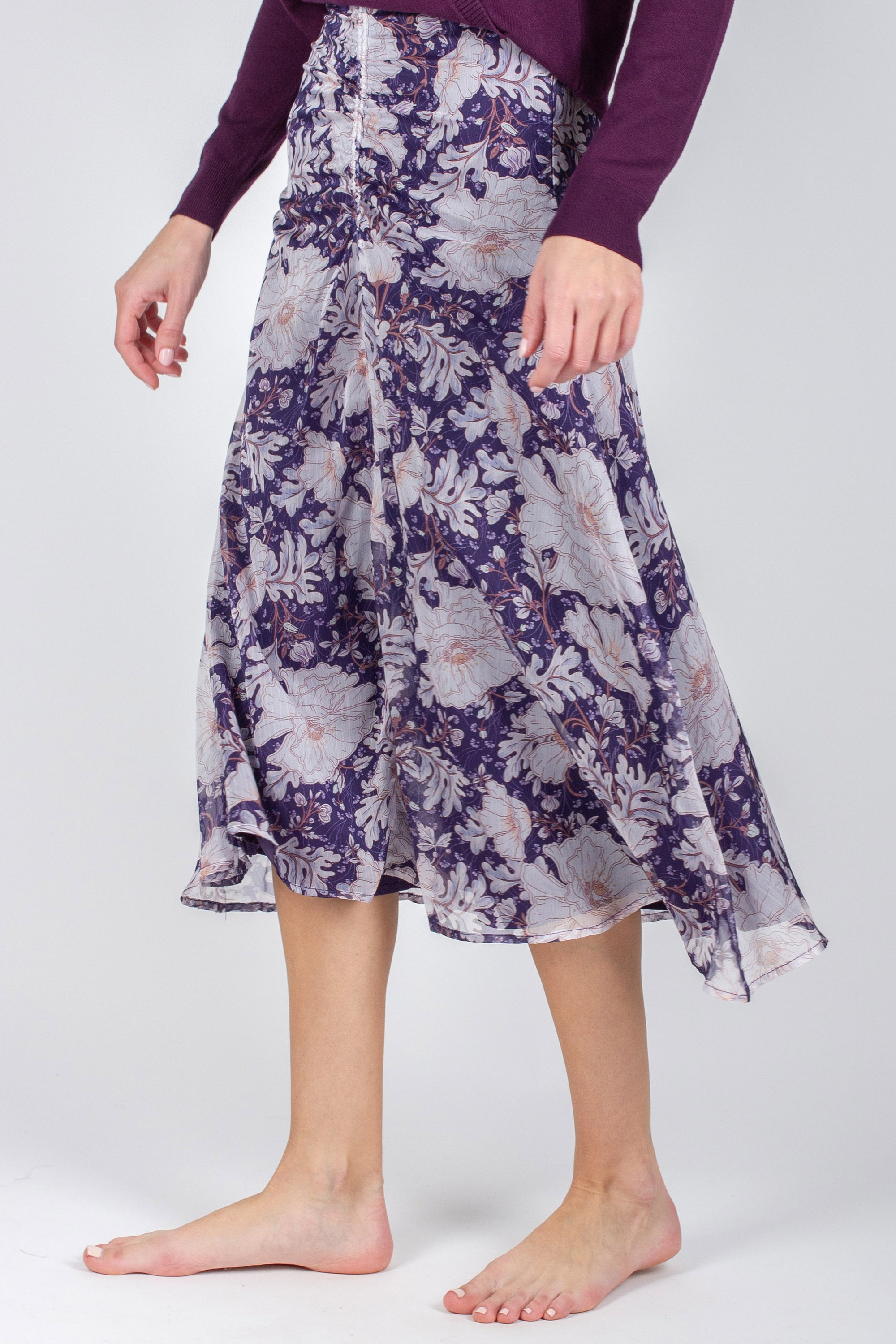 SYLVIE SKIRT (PURPLE FLOWER) - Yakira Bella