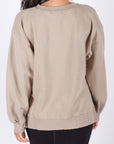 CREWNECK SIDE SLIT SWEATSHIRT (LIGHT MOCHA)