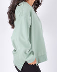 CREWNECK SIDE SLIT SWEATSHIRT (LIGHT GREEN)