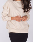 OVERSIZED CREWNECK SWEATSHIRT (BEIGE)