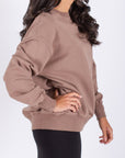 OVERSIZED CREWNECK SWEATSHIRT (MOCHA)