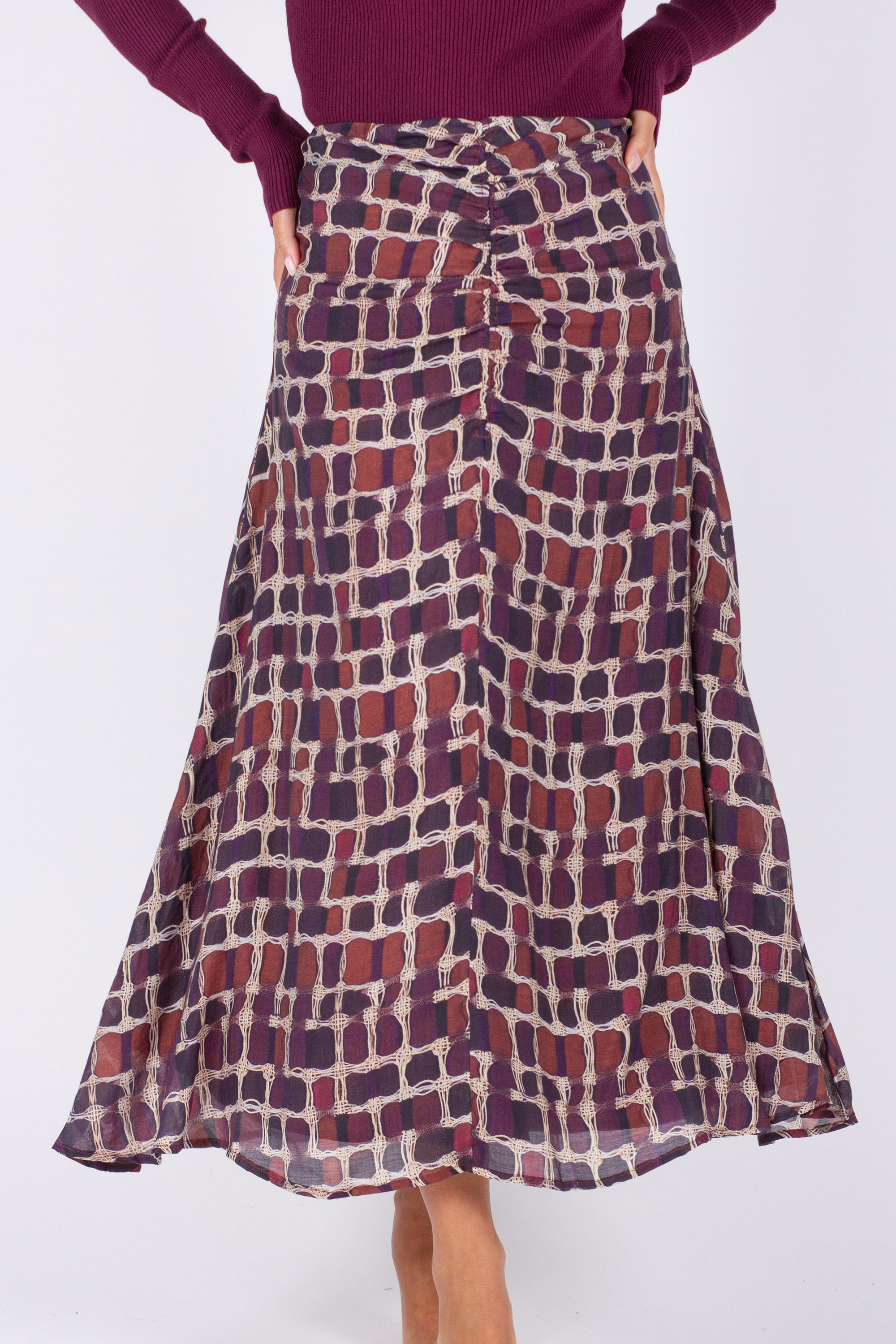 SYLVIE SKIRT (BURGUNDY)