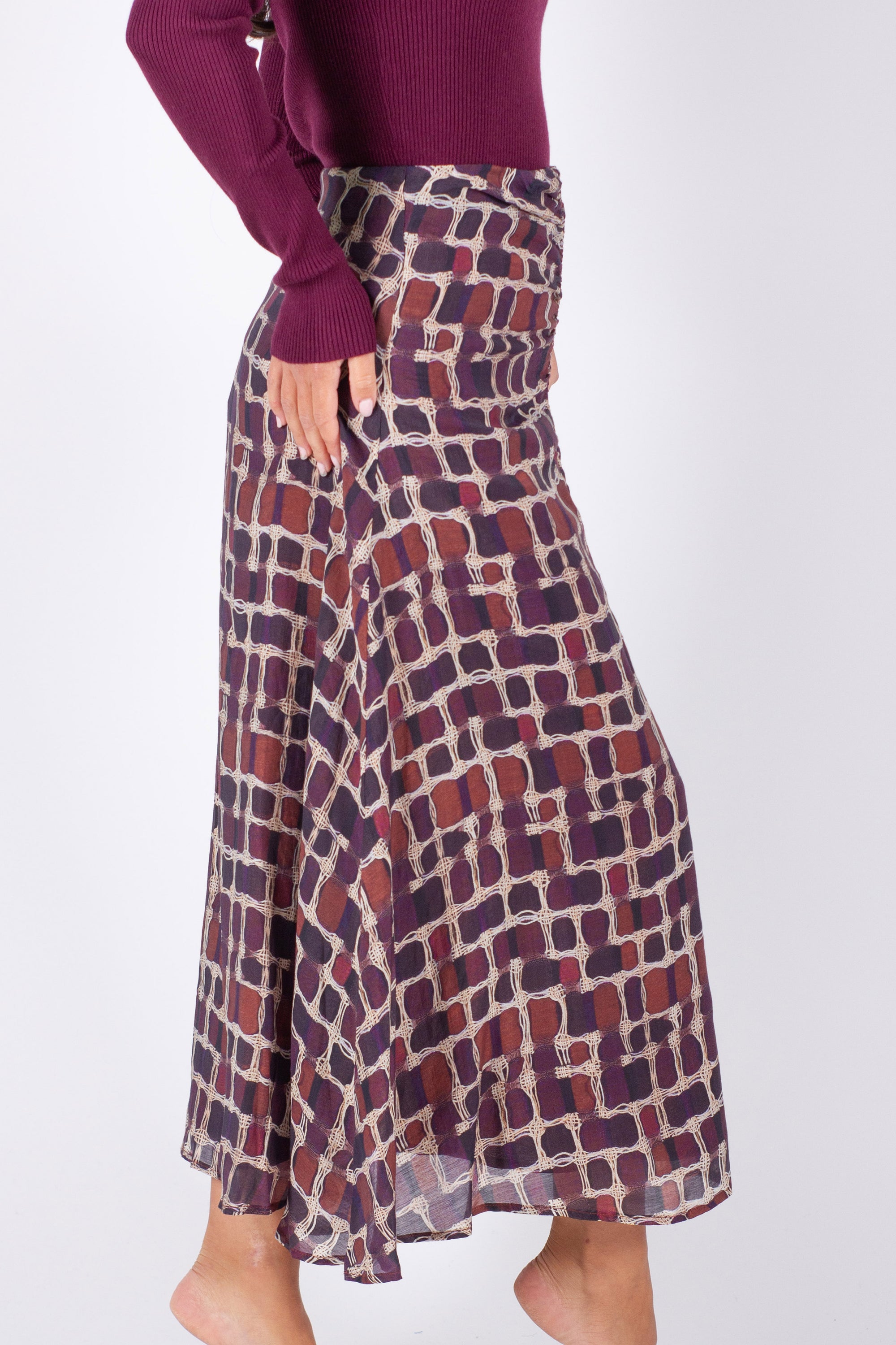 SYLVIE SKIRT (BURGUNDY)