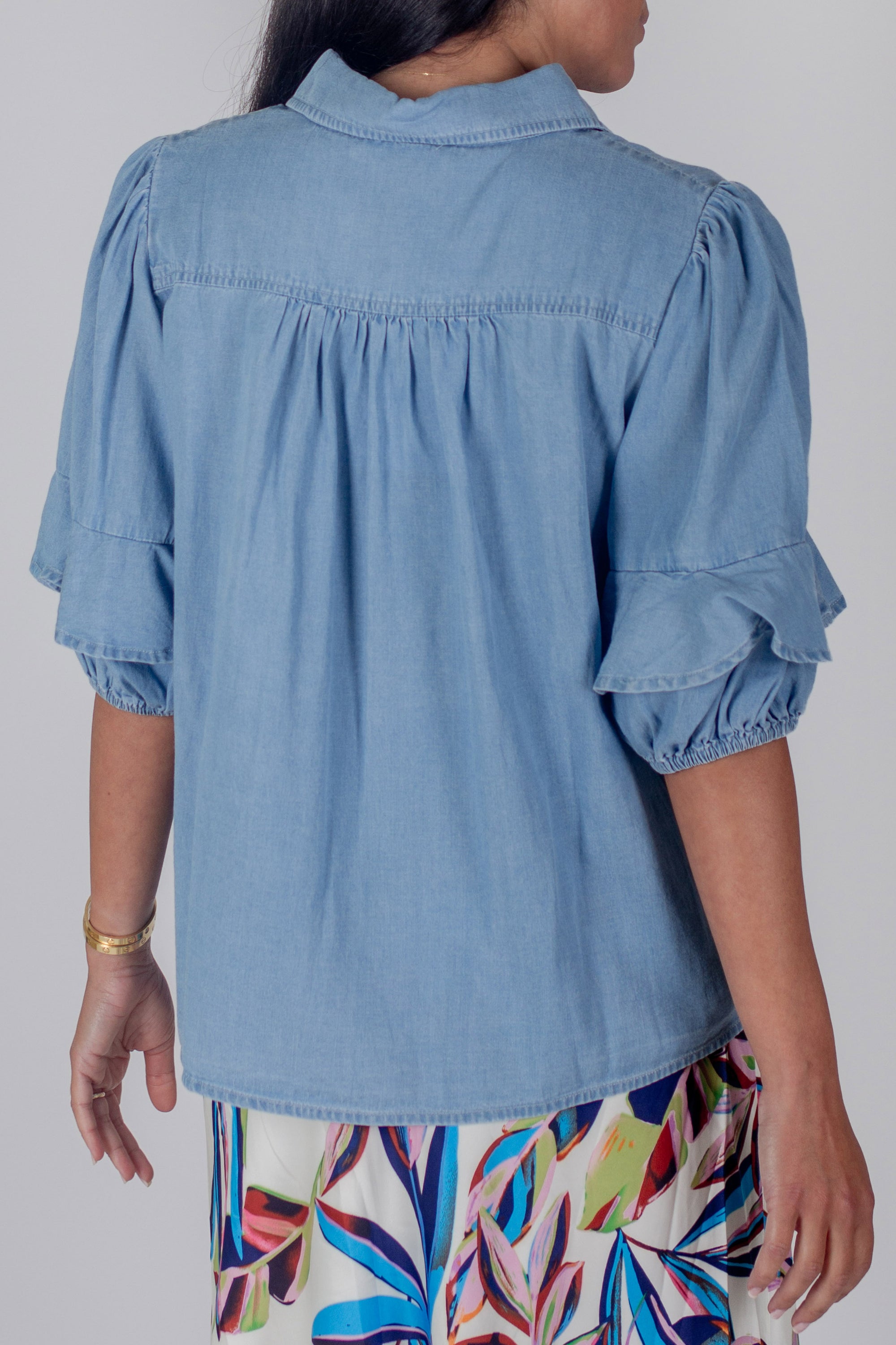 CASEY TOP (CHAMBRAY) - Yakira Bella