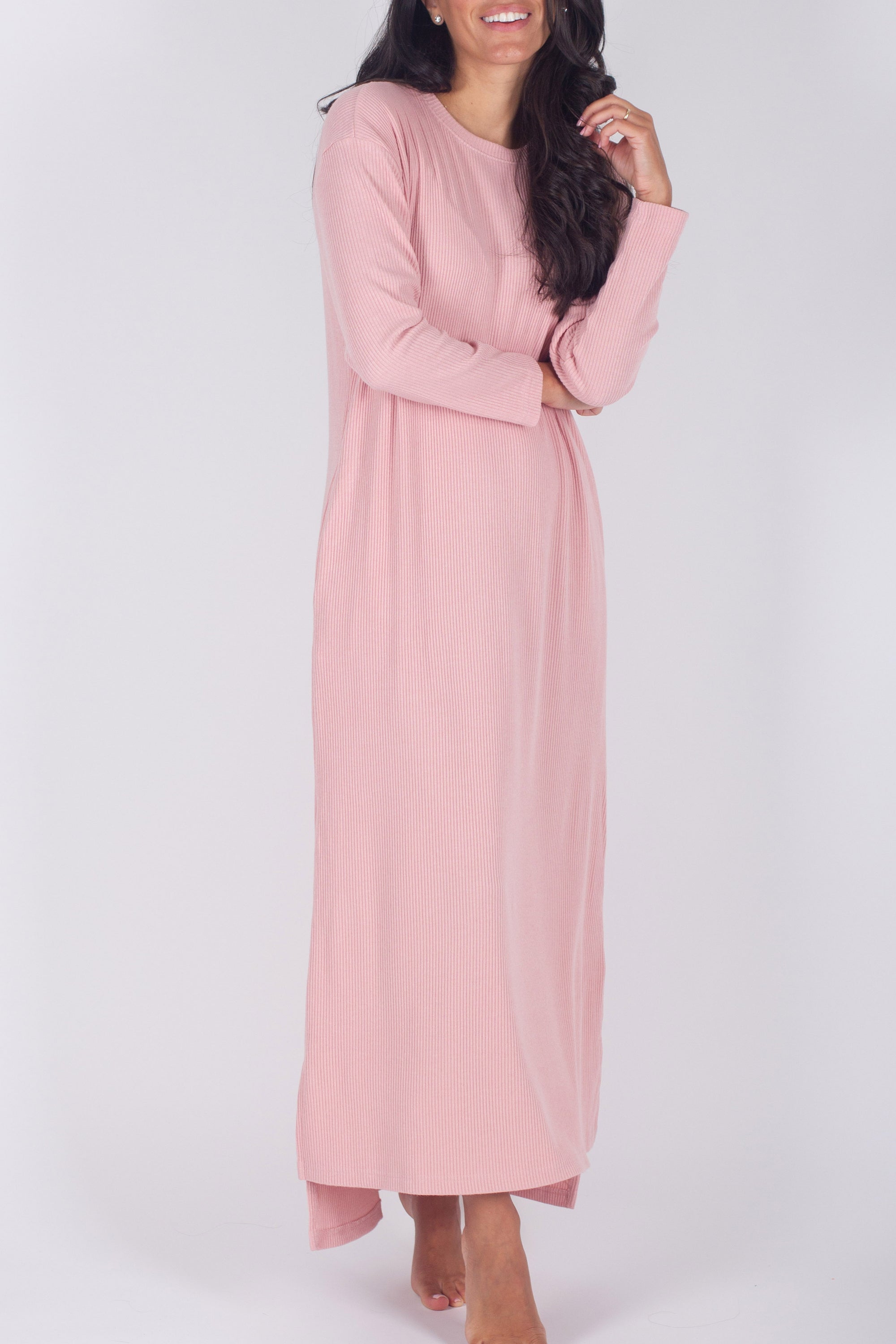 REESE DRESS LONG SLEEVE (PINK) - Yakira Bella