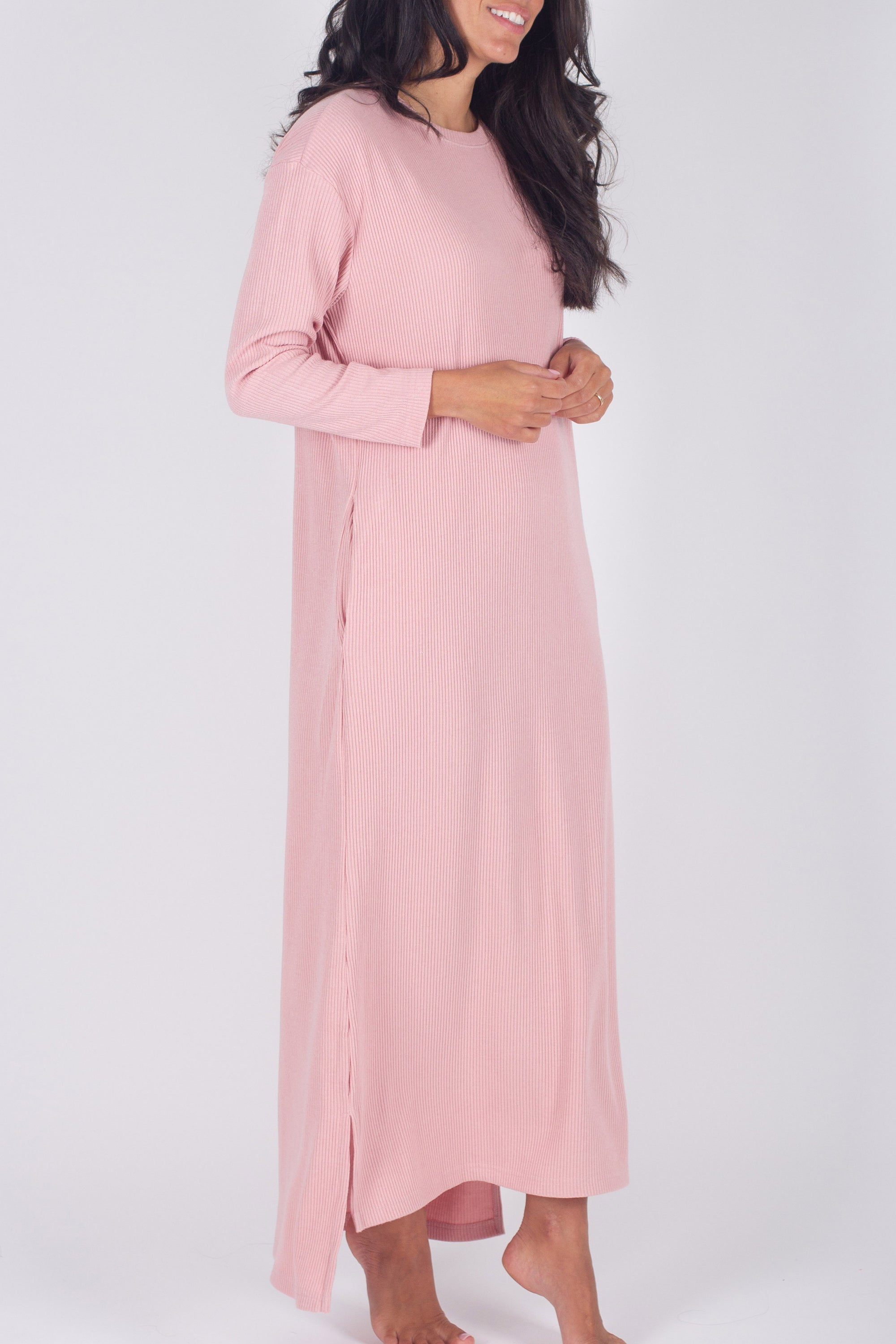 REESE DRESS LONG SLEEVE (PINK) - Yakira Bella