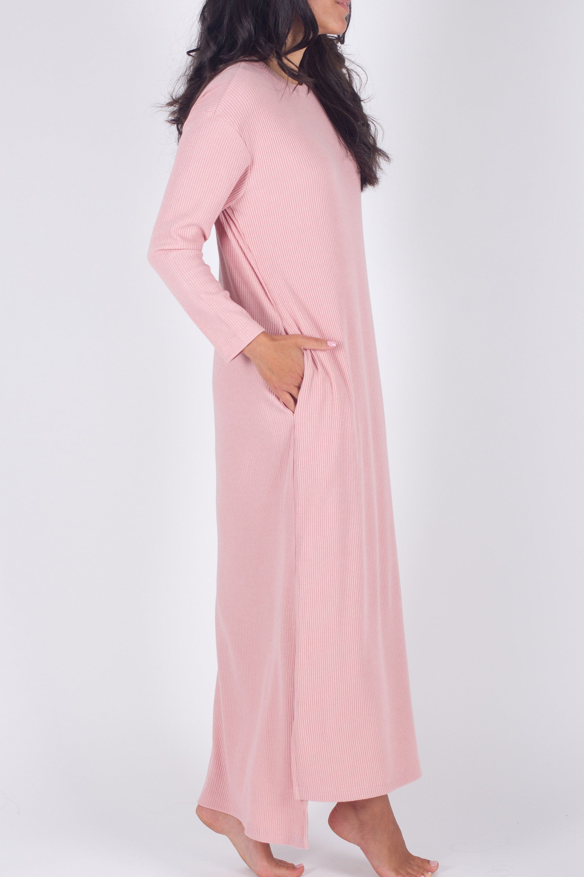 REESE DRESS LONG SLEEVE (PINK) - Yakira Bella