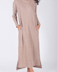 REESE DRESS LONG SLEEVE (BROWN) - Yakira Bella