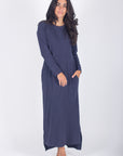 REESE DRESS LONG SLEEVE (NAVY) - Yakira Bella