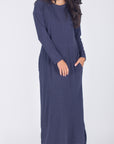 REESE DRESS LONG SLEEVE (NAVY) - Yakira Bella