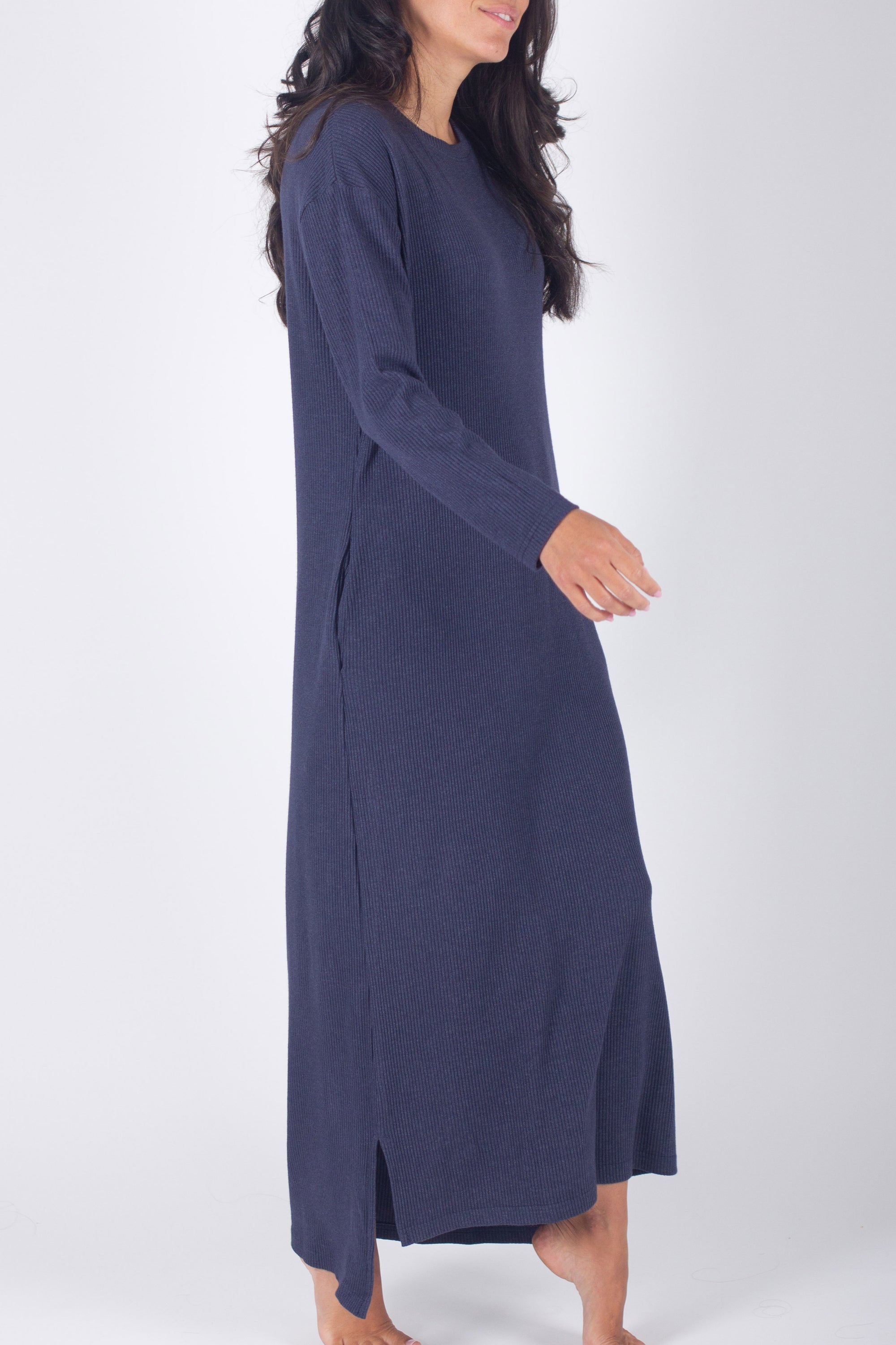 REESE DRESS LONG SLEEVE (NAVY) - Yakira Bella