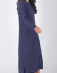 REESE DRESS LONG SLEEVE (NAVY) - Yakira Bella