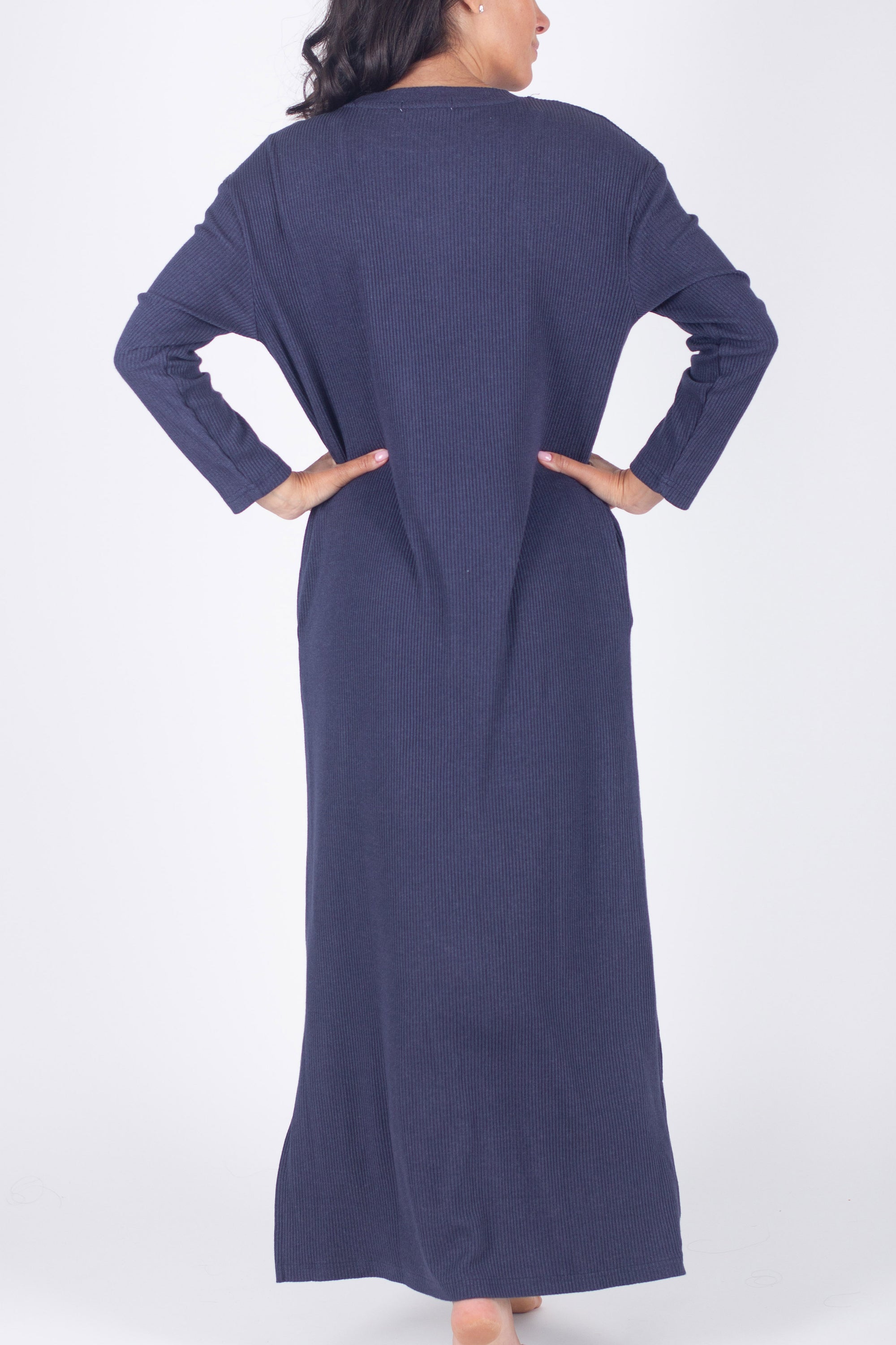 REESE DRESS LONG SLEEVE (NAVY) - Yakira Bella