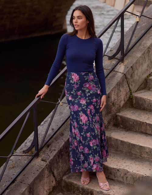 Natalia Skirt (Black Ground)
