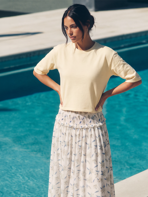 Jude Top (Butter Yellow) + Liana Skirt (Light Sage)