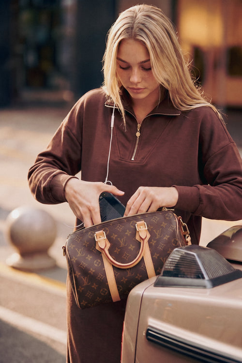 Mina Half Zip Top (Dark Brown) + Mina Skirt 35" (Dark Brown)