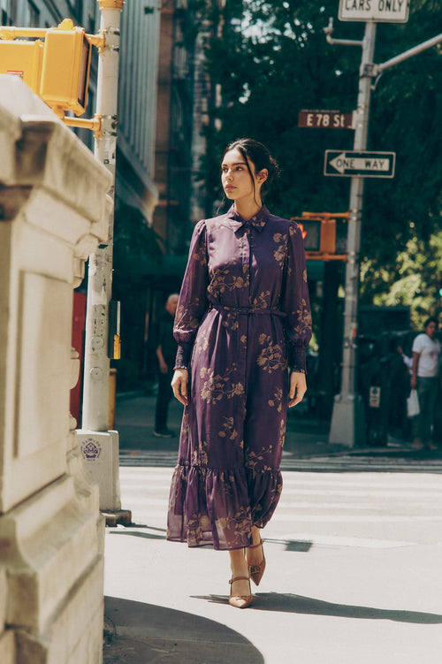 Evelyn Dress (Purple Khaki)