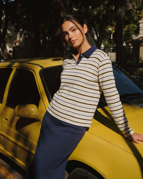 Bennie Top (Ivory Navy) + Tamara Skirt (Midnight Navy)
