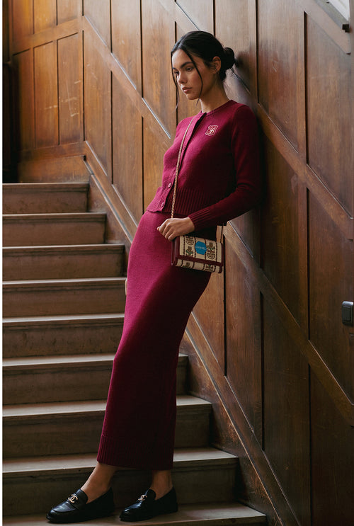 Ania Top (Burgundy) + Ania Skirt (Burgundy)