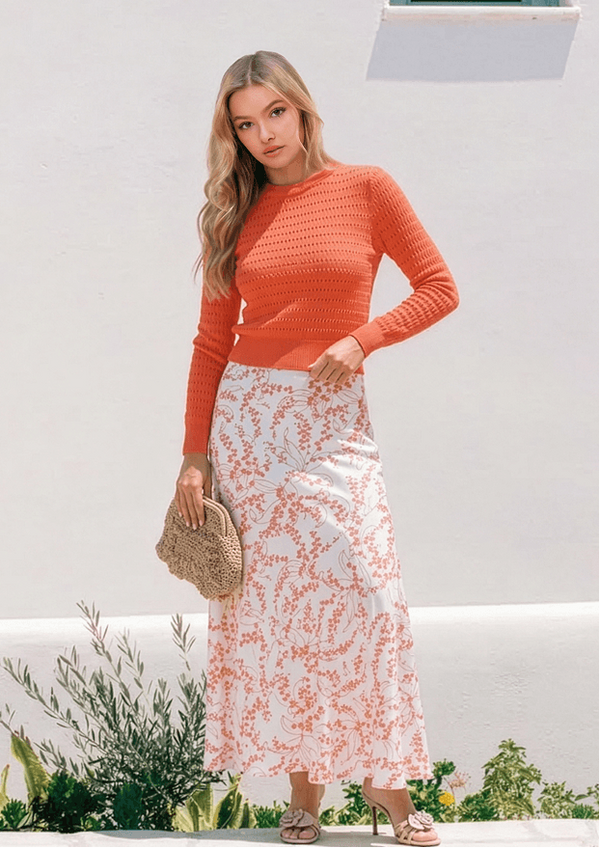 Paige Top (Bright Coral Pink)