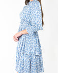 LUNA DRESS (BLUE/WHITE) 39"