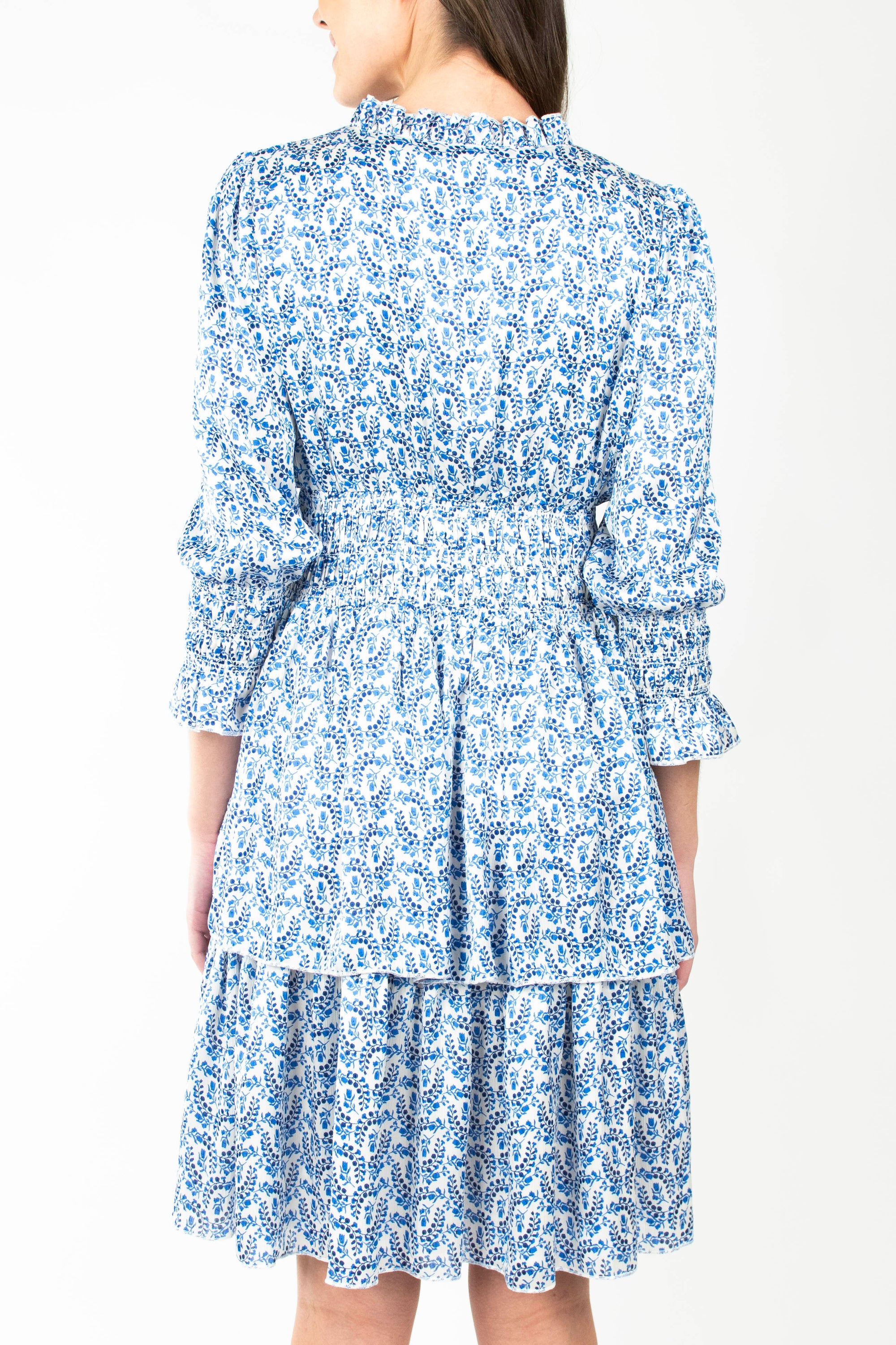 LUNA DRESS (BLUE/WHITE) 39&quot;