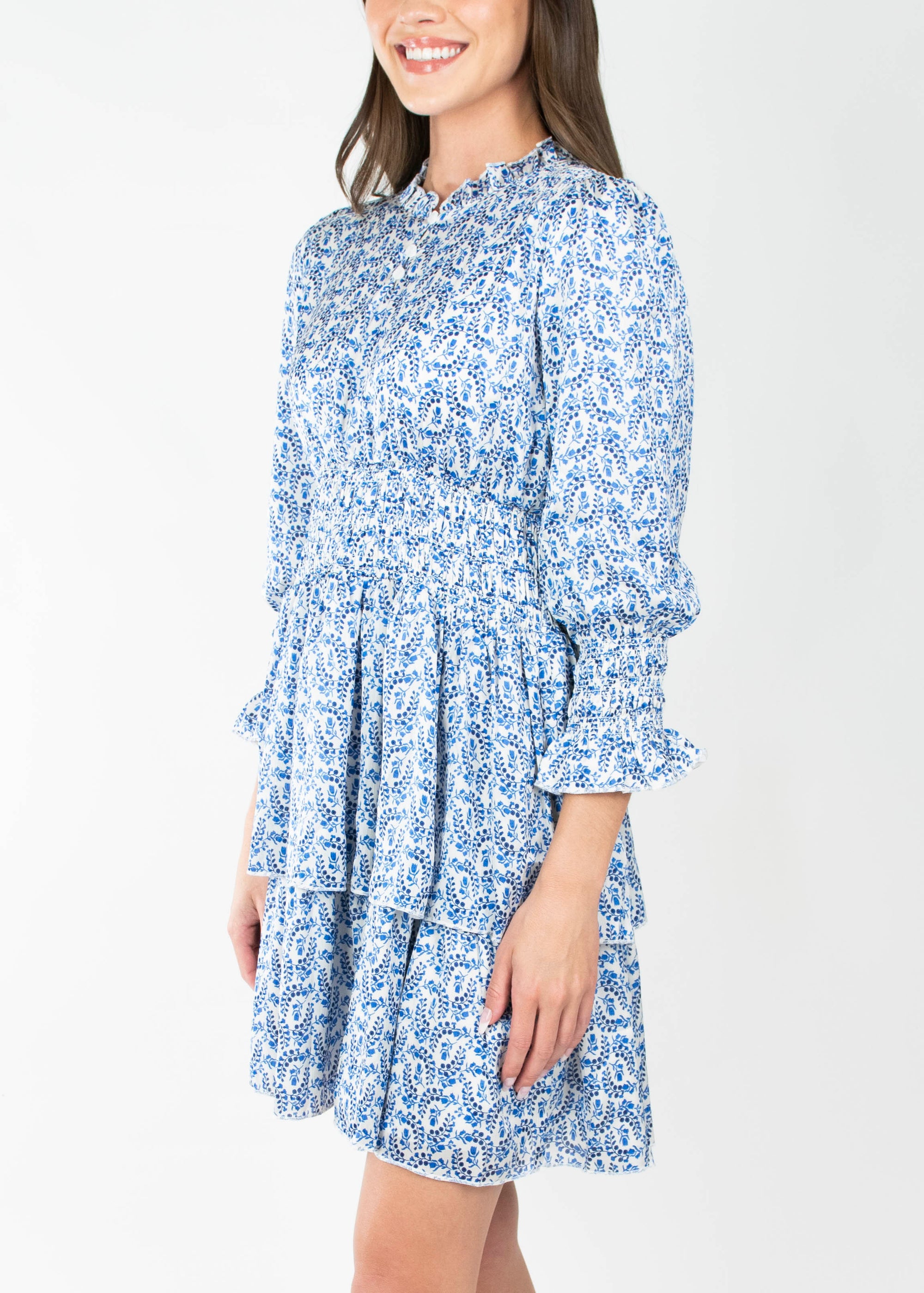 LUNA DRESS (BLUE/WHITE) 36&quot;