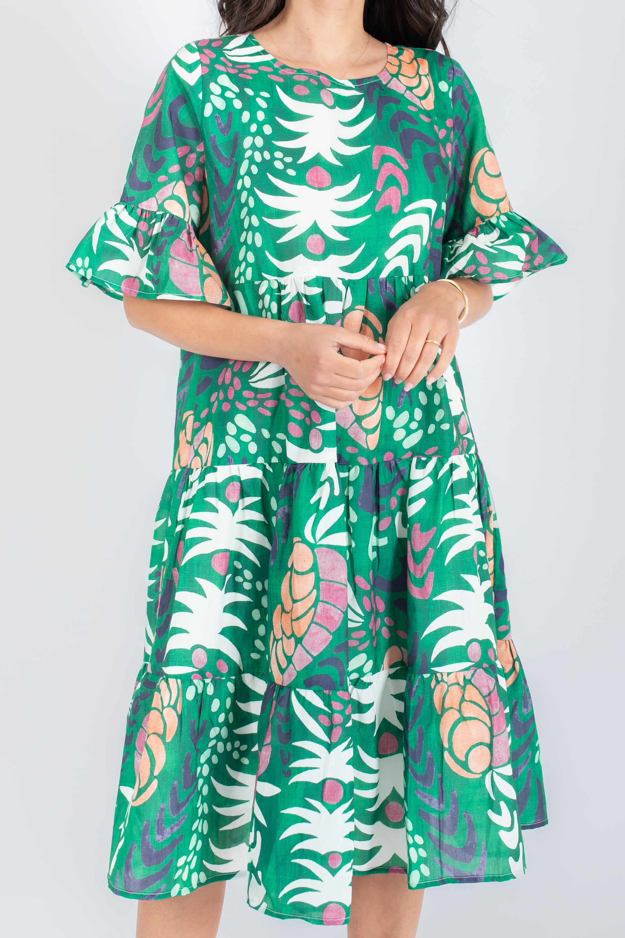 STELLA DRESS (Green/Multicolor) 36&quot; &amp; 40&quot;