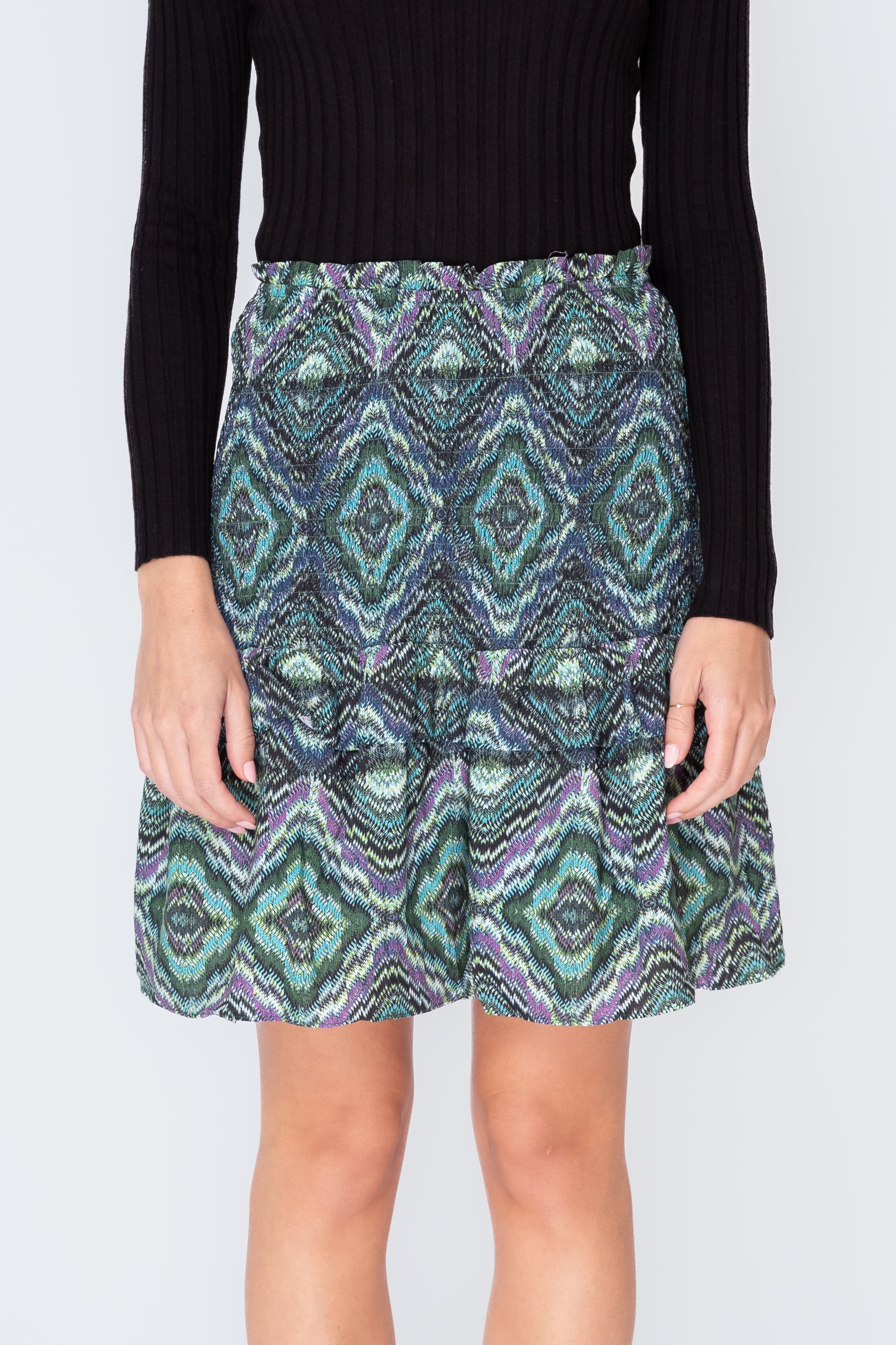 EMILY SKIRT (GREEN/MULTI) 20&quot;