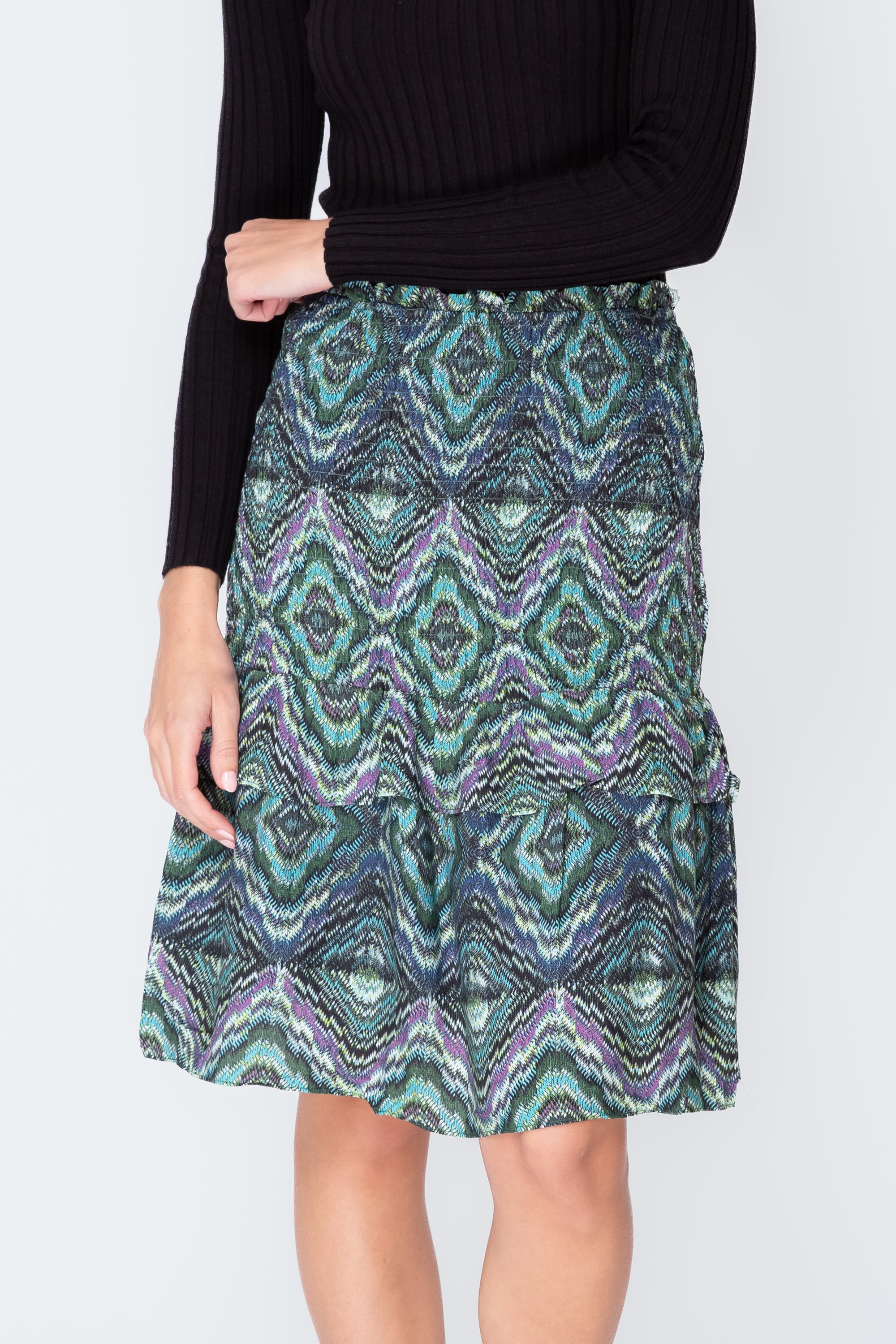 EMILY SKIRT (GREEN/MULTI) 23&quot;