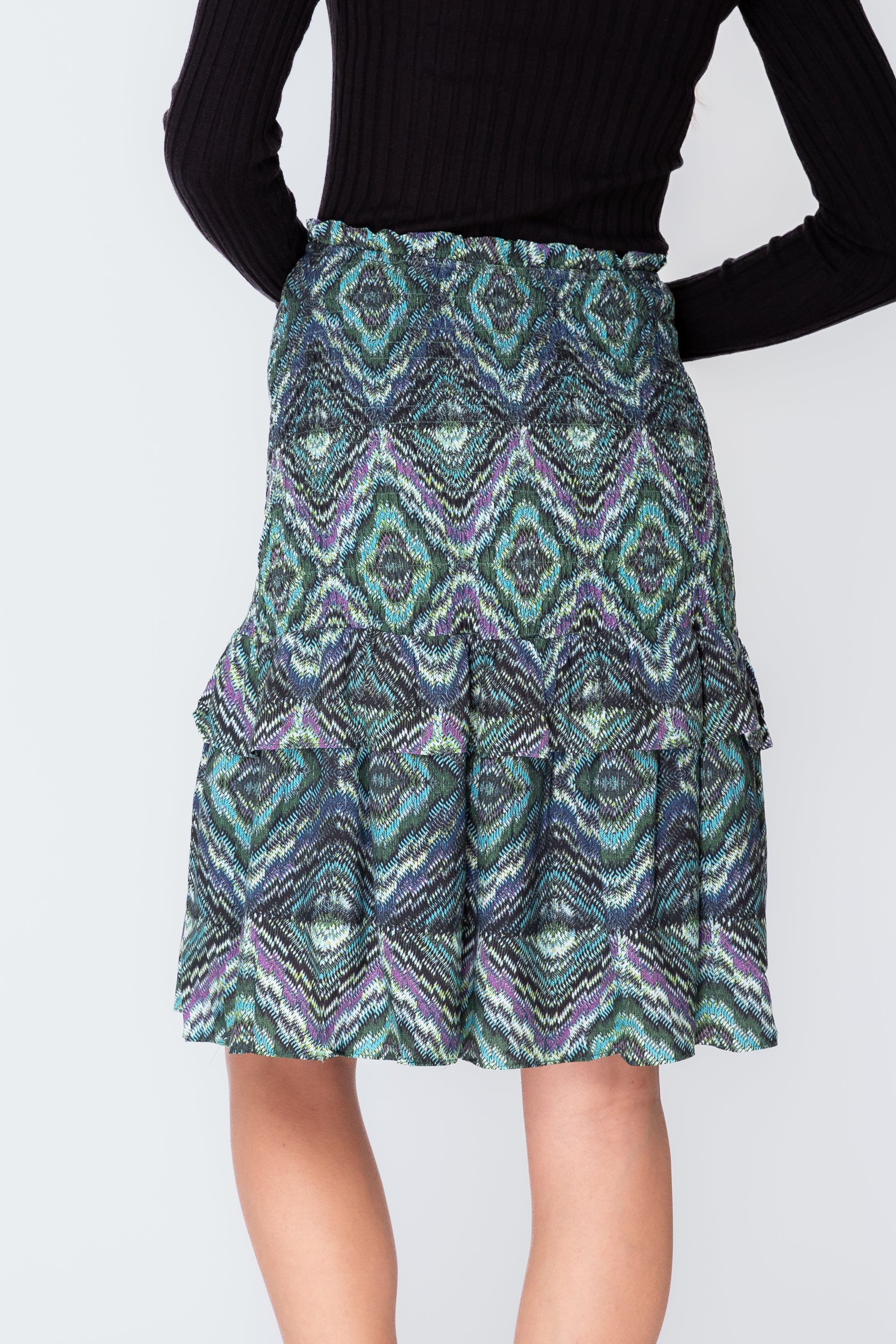 EMILY SKIRT (GREEN/MULTI) 23&quot;