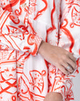 ALINA DRESS (WHITE/RED) 38"