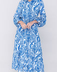 ALICE DRESS Long Sleeve (WHITE/BLUE)