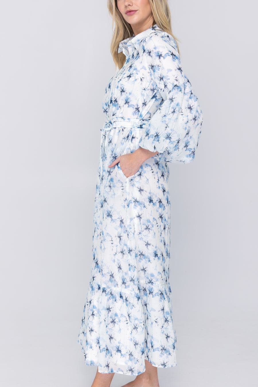 ALICE DRESS Long Sleeve (BLUE/WHITE)