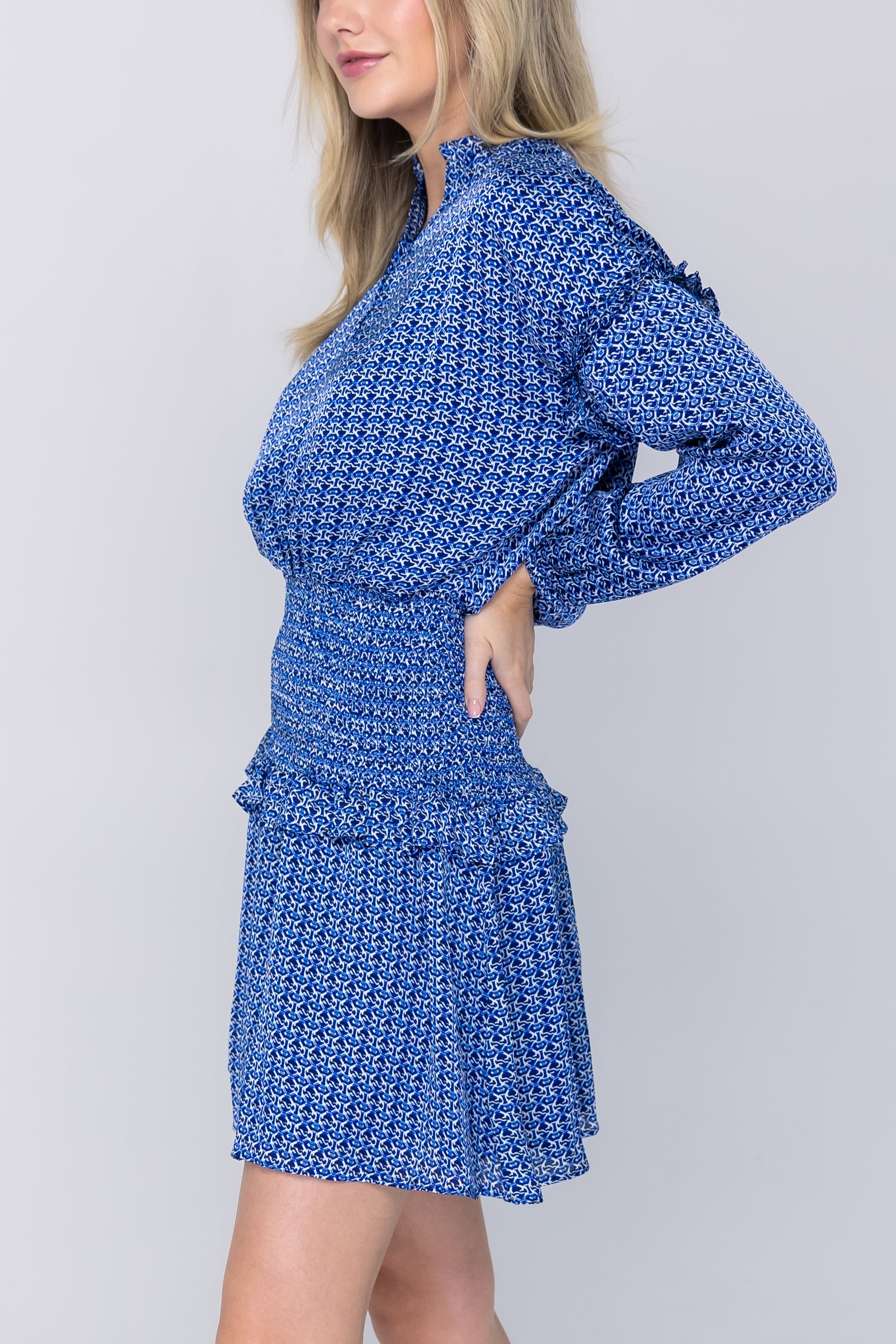 EMILY DRESS Long Sleeve (BLUE) 37&quot;
