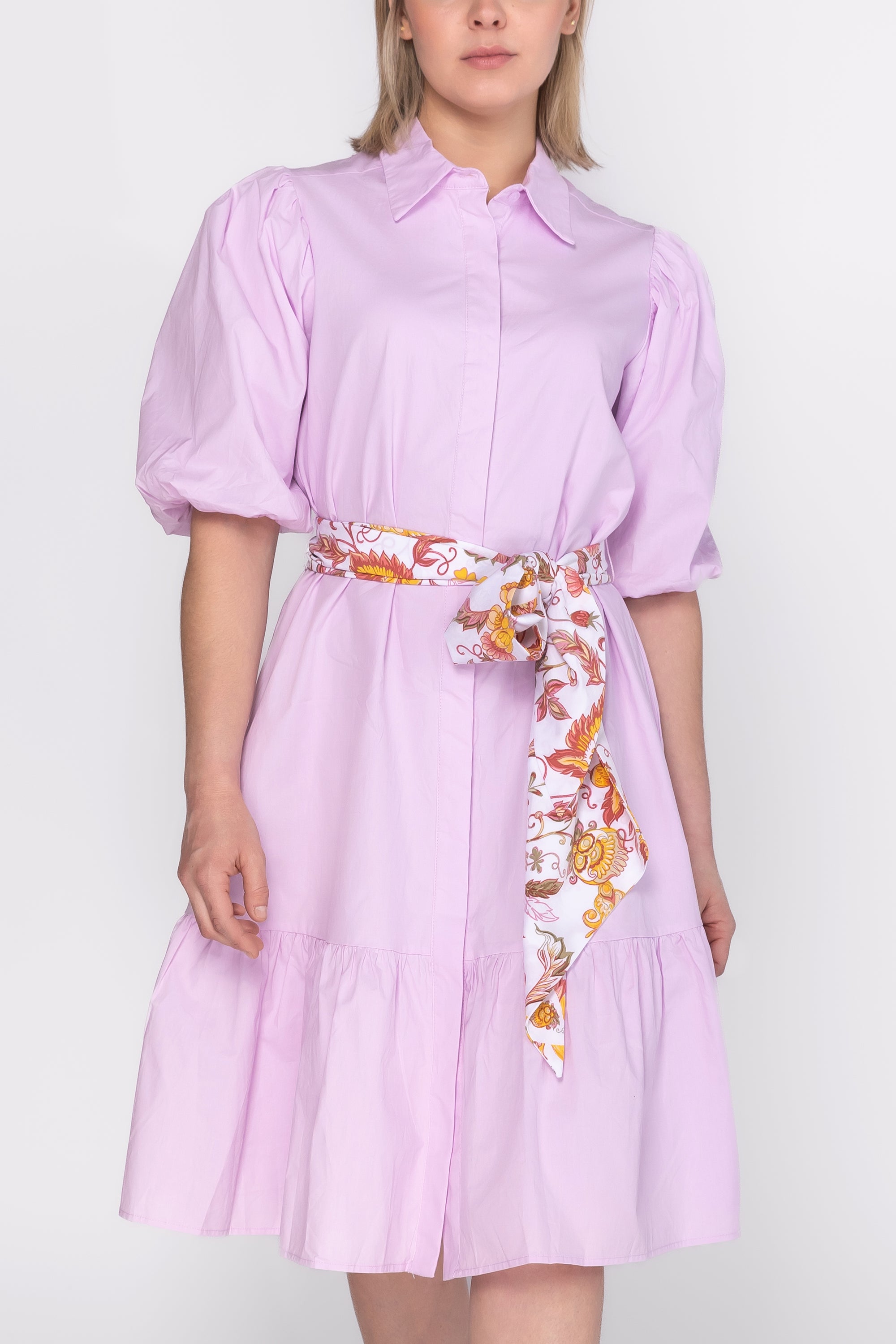 ALLIE DRESS Short Sleeve (LILAC SOLID) 41&quot;
