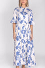 LAUREN DRESS (BLUE PATTERN) - Yakira Bella