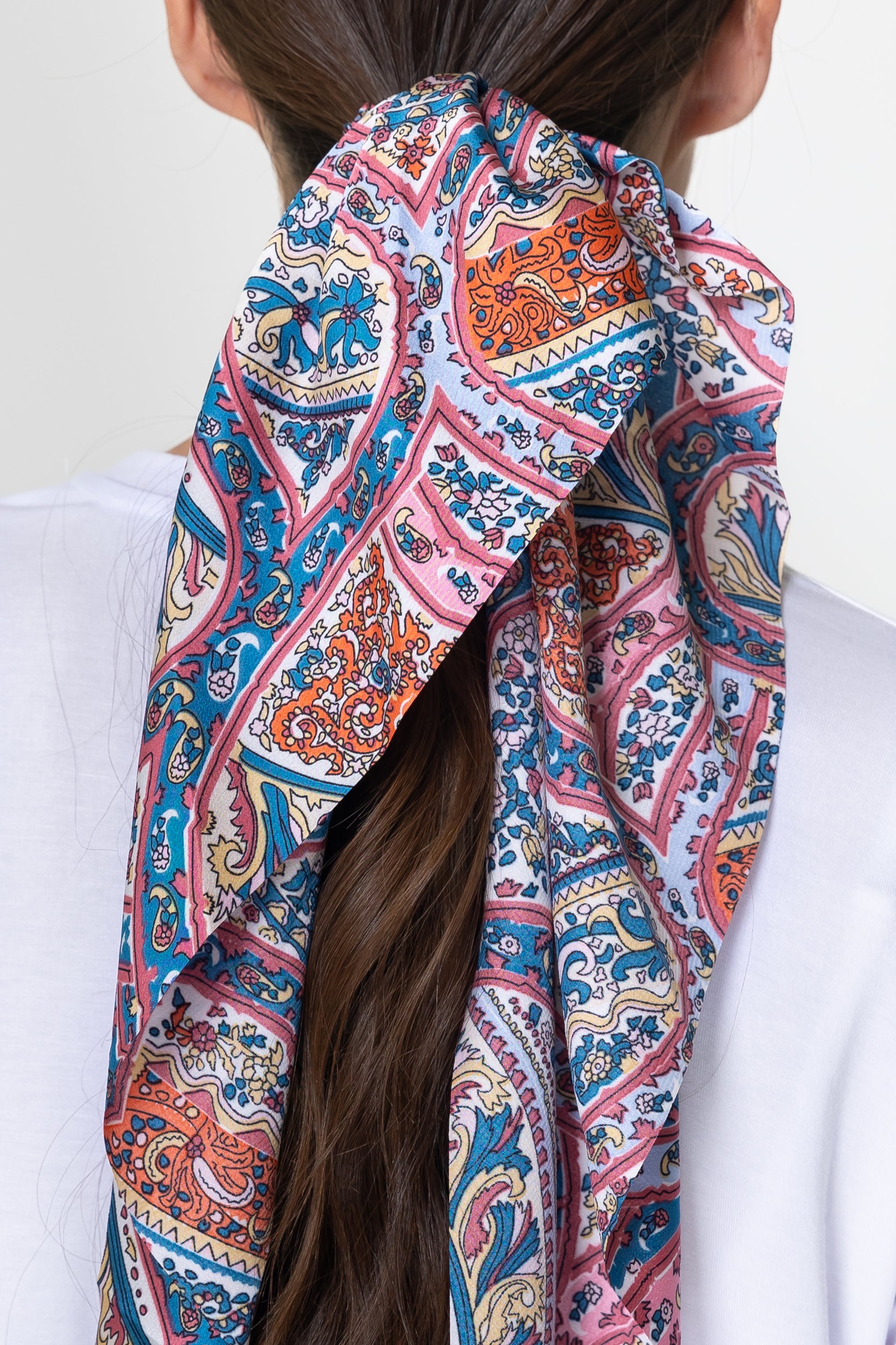 HAIR SCRUNCHIE SCARF (PINK PATTERN) - Yakira Bella